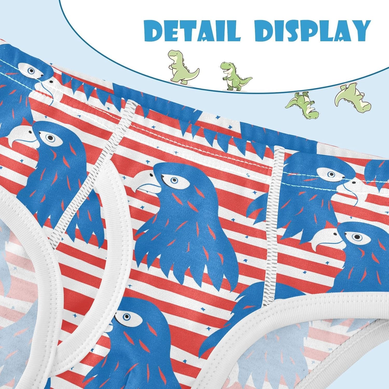 visesunny Boys Cotton Underwear Blue Eagle Stripe Printed Toddler Soft Training Briefs Size 2T-8Y for Kids