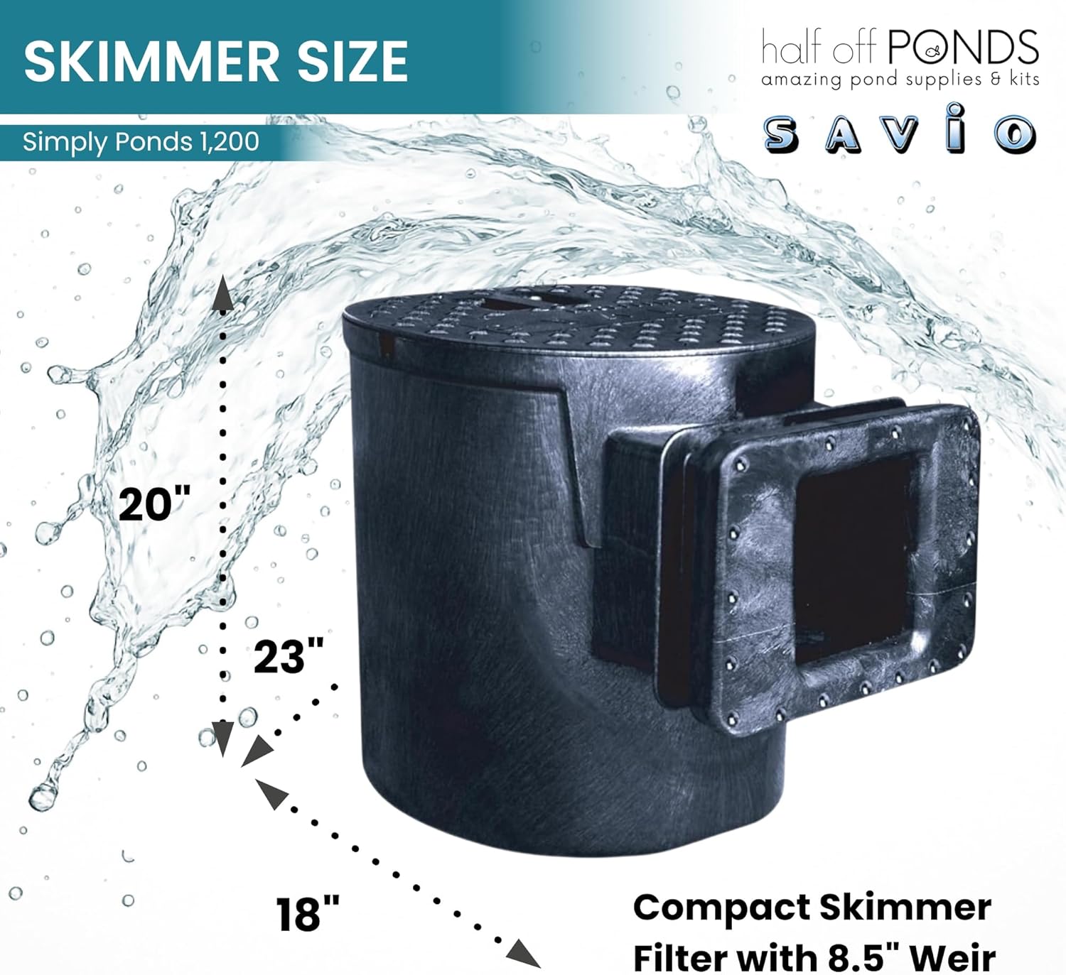 HALF OFF PONDS Simply Ponds 1,200 GPH Submersible Pump Pond Kit with 10' x 10' EPDM Rubber Pond Liner for Water Garden & Koi Pond