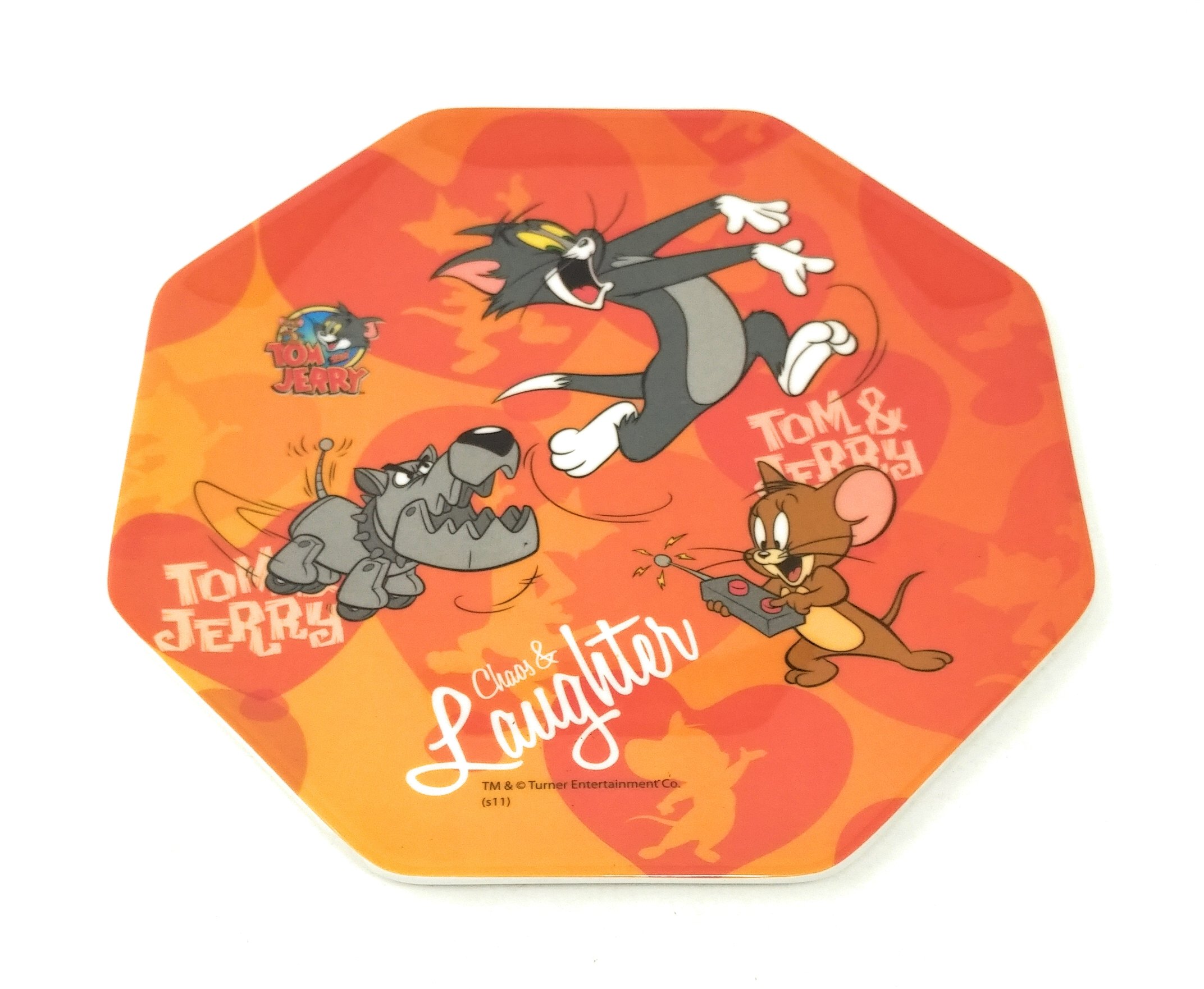 Tom and Jerry 8 Side Polygon Melamine Plate, 10 cm, Multicolour