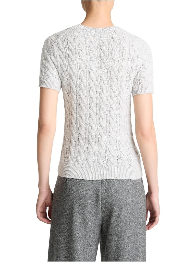 Gray Vince Cash Blend Cable Tee