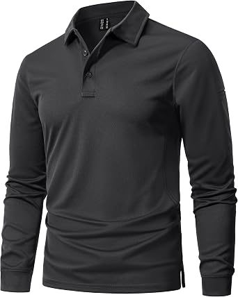 MAGNIVIT Mens Polo Shirts Long Sleeve Quick Dry Performance Shirt Military Tactical Army Combat Polo Shirts