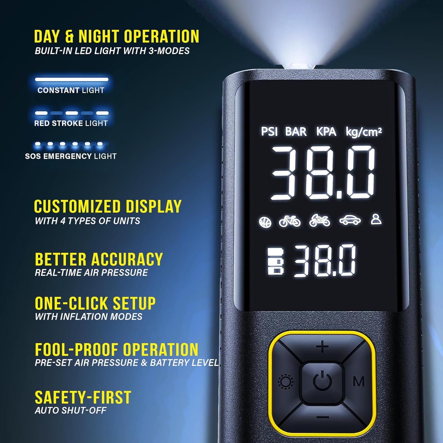 EVERLIT Tire Repair Kit with Air Compressor Universal Flat Tire Plugs Repair Punctures Roadside Emergency Assistance for Car Truck SUV Motorcycle ATV Tractor Trailer.