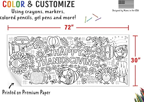 Miniatura 5 de Tiny Expressions Cartel para colorear con texto en inglés Happy Thanksgiving