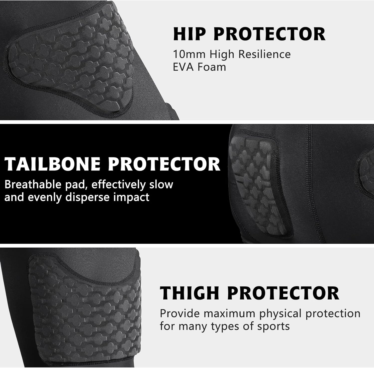 Youth Football Girdle Padded Compression Short with Pads Hip Protector Pants Boys Protective for Snowboard Baseball - Image 3