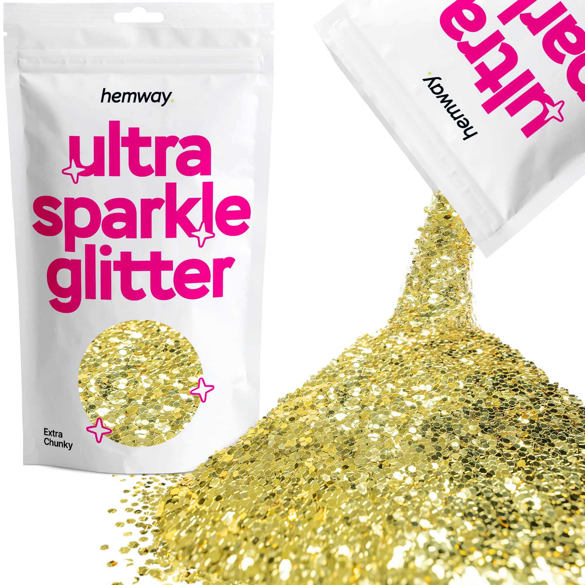 Hemway Ultra Sparkle Glitter Baby Pink Iridescent 100g Fine | Glitter for Arts & Craft, Makeup, Nail Art, Crafting, Card Making, Sparkle Decoration — view 101
