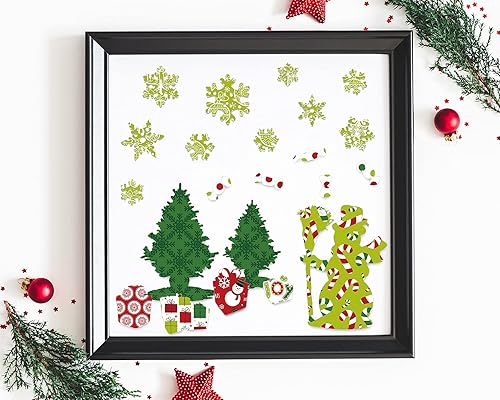 Miniatura 6 de Whaline Juego de 12 diseños de papel de patrón de Navidad, tamaño A5, 60 hojas, muñeco de nieve, Papá Noel, hombre de jengibre, papel brillante