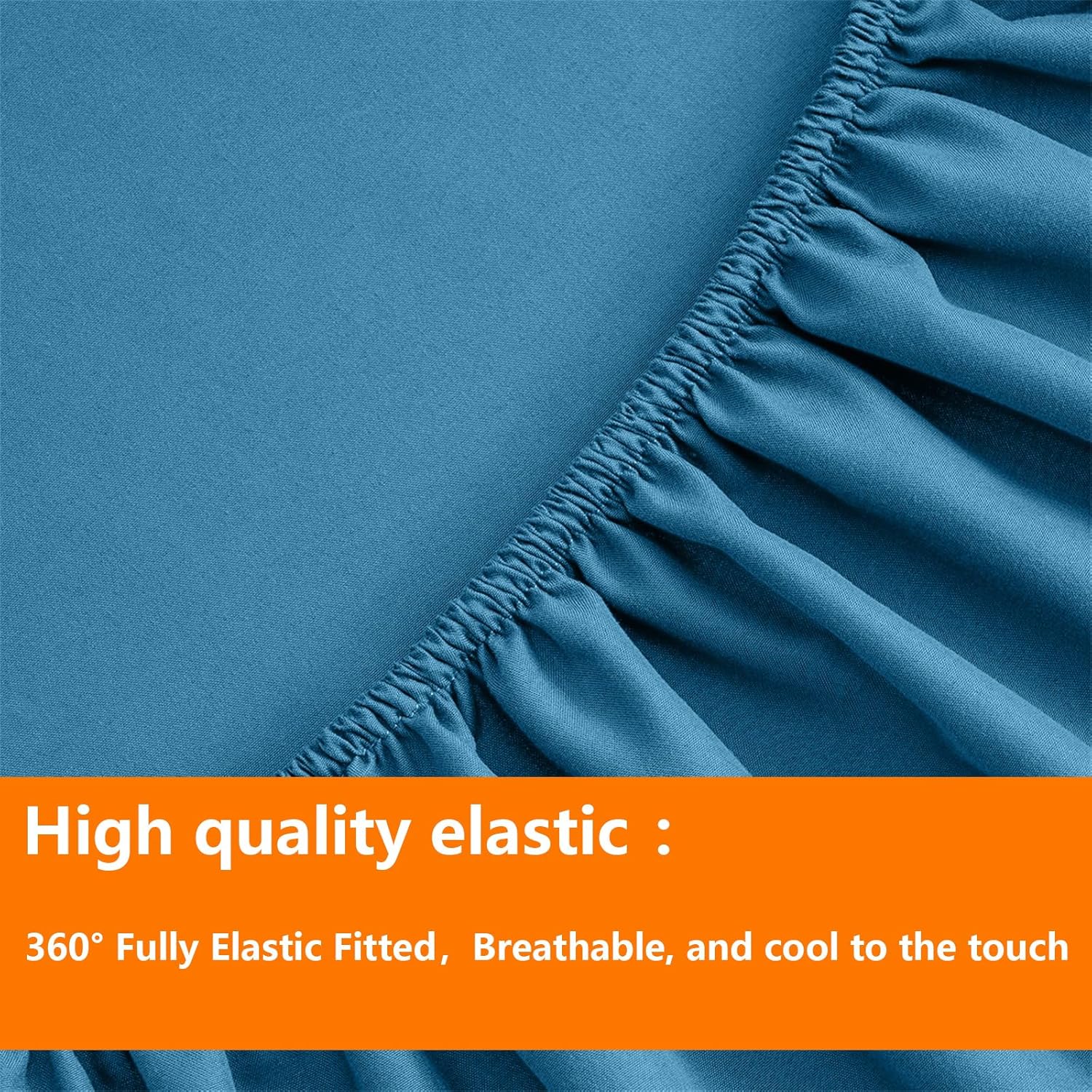 TAIMIT Teal Twin Size Comforter Set - 5 Pieces, Bed in a Bag Bedding Sets with All Season Soft Quilted Warm Fluffy Reversible Comforter,Flat Sheet,Fitted Sheet,1 Pillow Shams,1 Pillowcases - Image 6