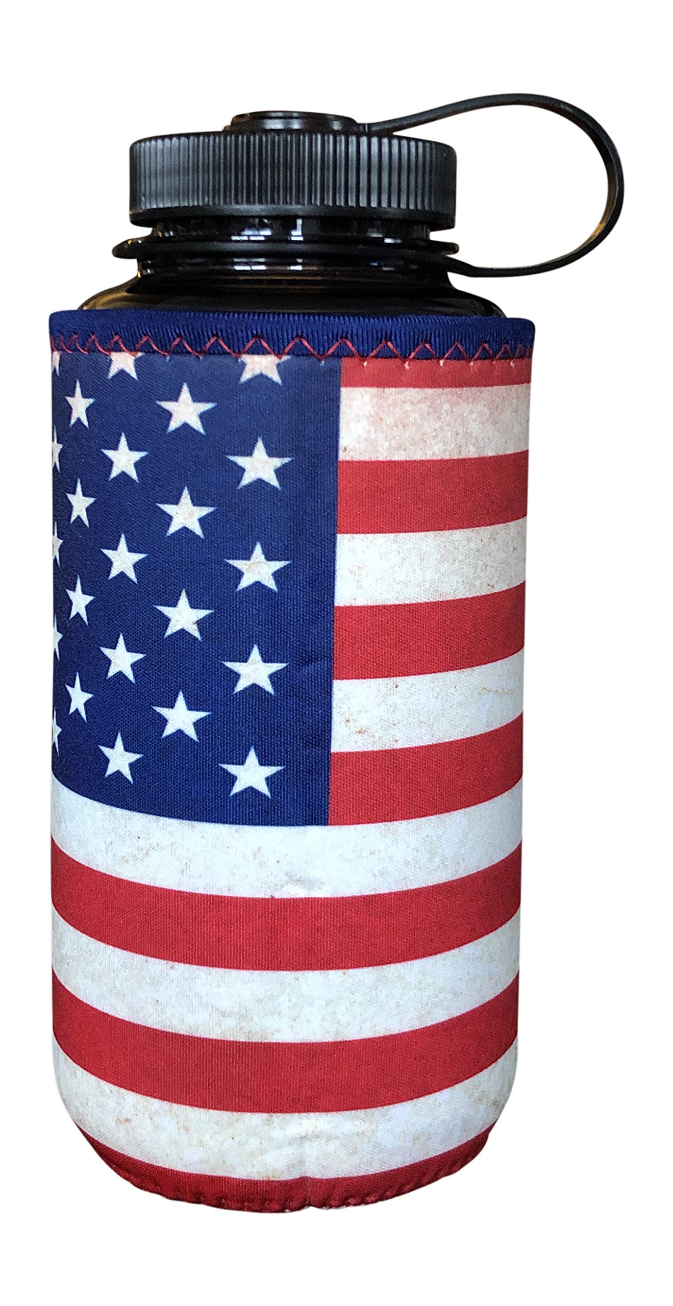 KoverzXL Neoprene 32-40 oz Water Bottle Insulator Cooler Coolie - American Flag USA