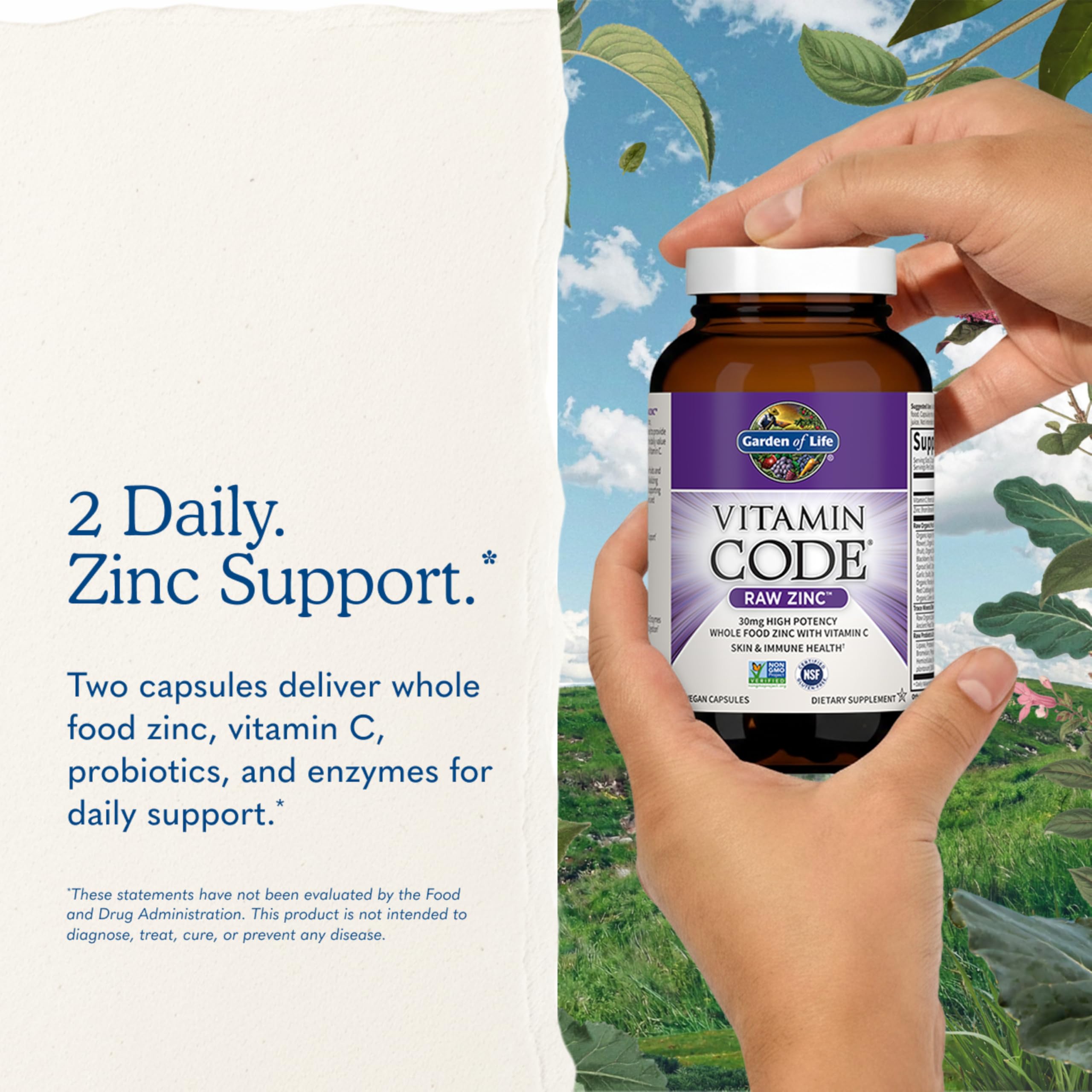 Garden of Life Vitamin Code Raw Zinc Supplement 30mg, 60 Vegan Capsules — Amazon image 7