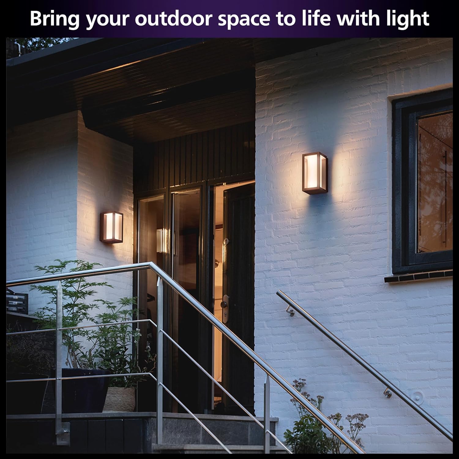 Philips Hue Impress Outdoor Wall Light (Hardwired), (6.1 x 9.4 in), 1 Pack, White & Color Smart LED Light, Voice Control, Bridge Required