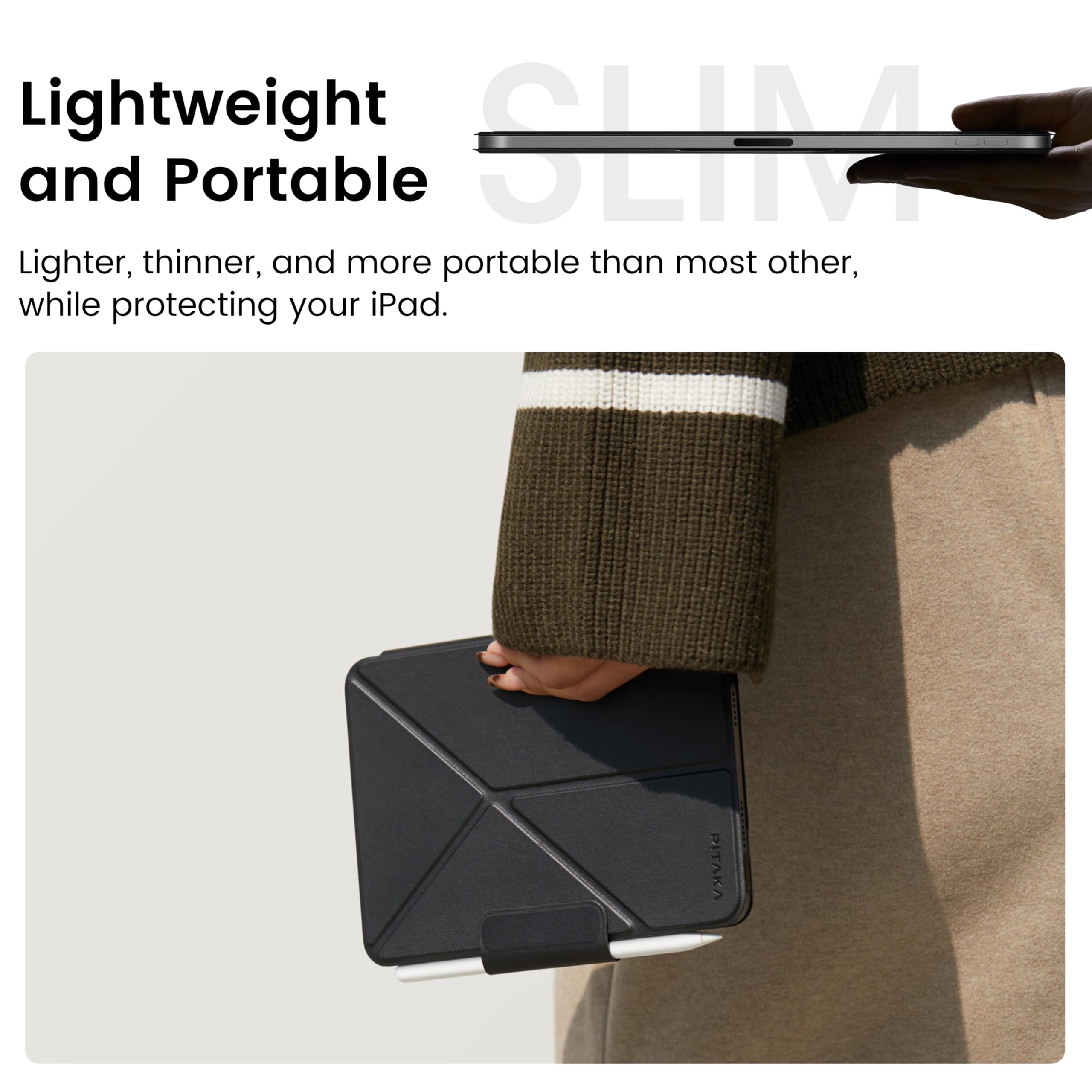 PITAKA Folio Case for iPad Mini 6/Mini 7 (2024 A17 Pro 7th