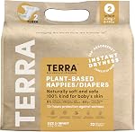 Terra Size 1 Newborn Diapers: 85% Plant-Based, Ultra-Soft & Chemical-Free for Sensitive Skin, Superior Absorbency for Day or Night, Designed for Newborns up to 11 Pounds, 192 Count