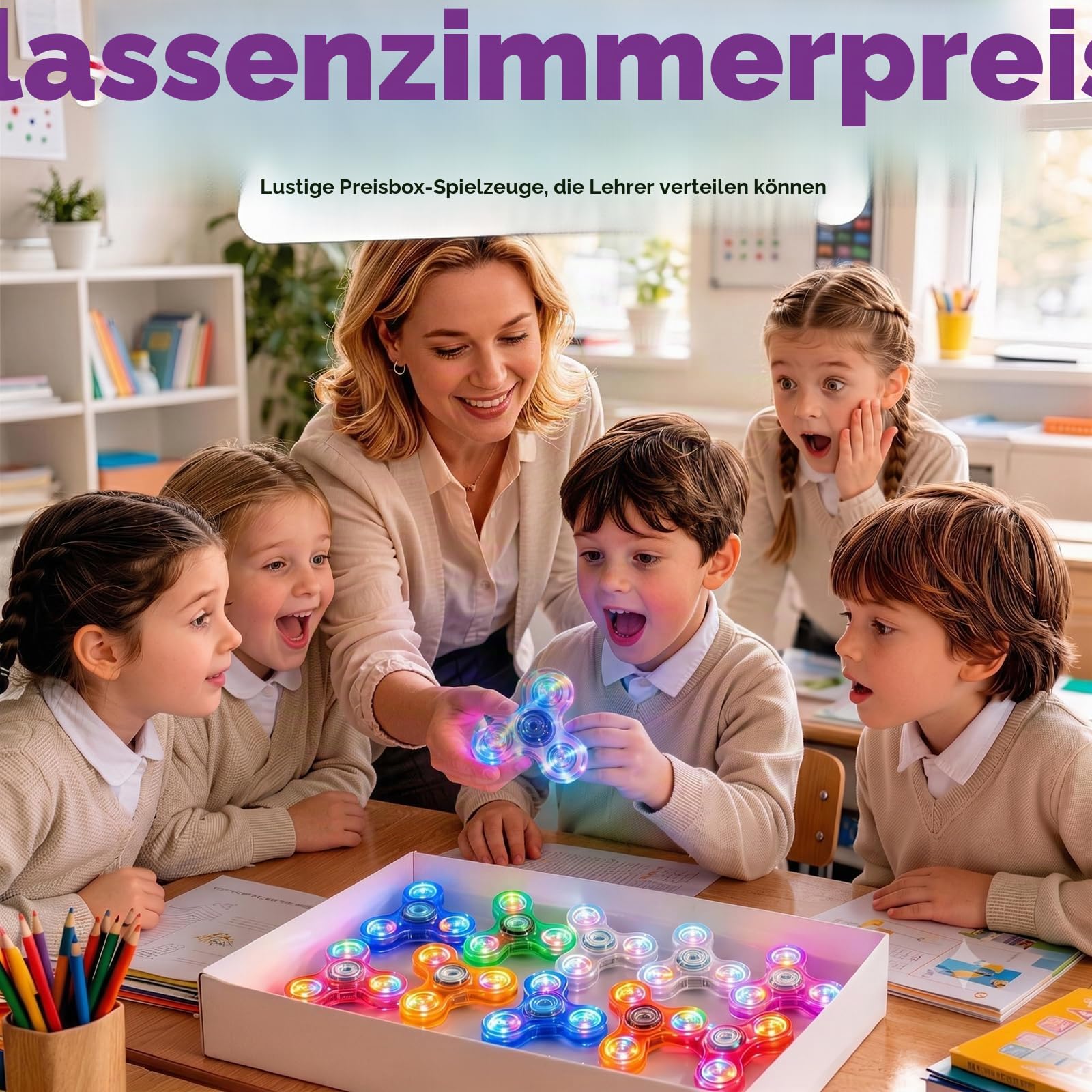 Gigilli Fidget Spinner 12er Pack,Party Favors LED Light Hand Spinner Spielzeug Fidget Toys für Kinder, Stressabbau Anti Angst sensorisches Spielzeug, Party Taschenfüller Geschenk