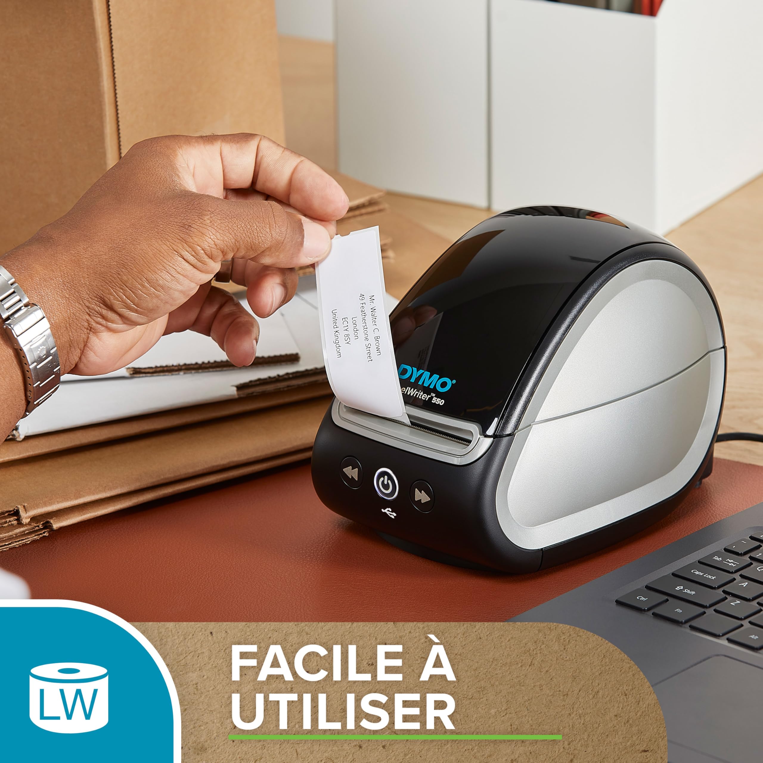 DYMO LW étiquettes de retour autocollantes | 25 mm x 54 mm | 6 rouleaux 500 étiquettes faciles à décoller (lot de 3.000) | pour les étiqueteuses LabelWriter