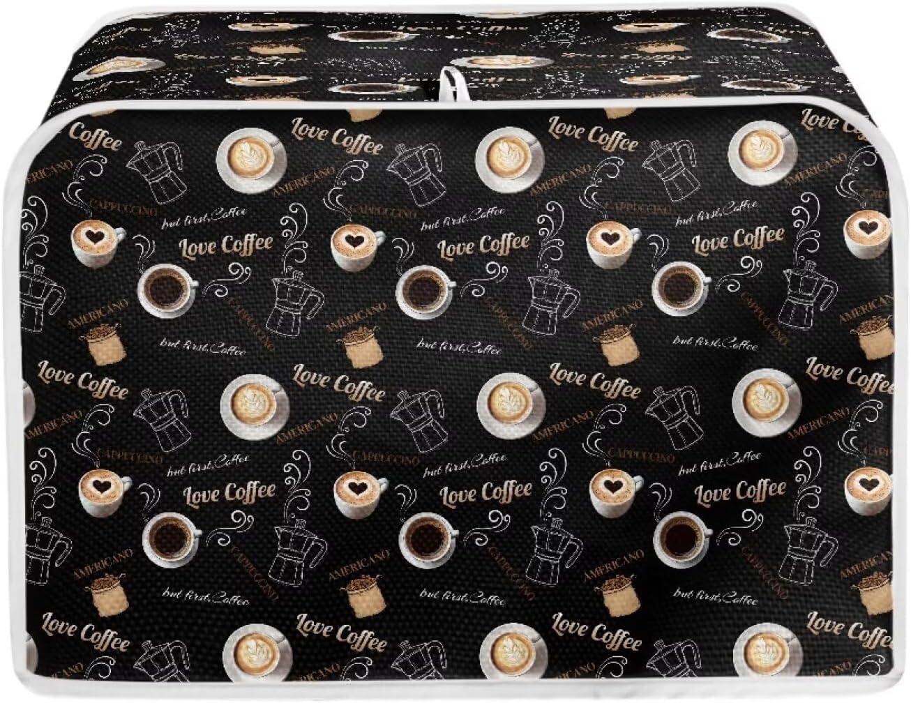 2 Slice Bread Machine Cover Toaster Cover Fingerprint Protection Bread Maker Cover for Small Appliances Fit Most Toasters,Coffee Pattern