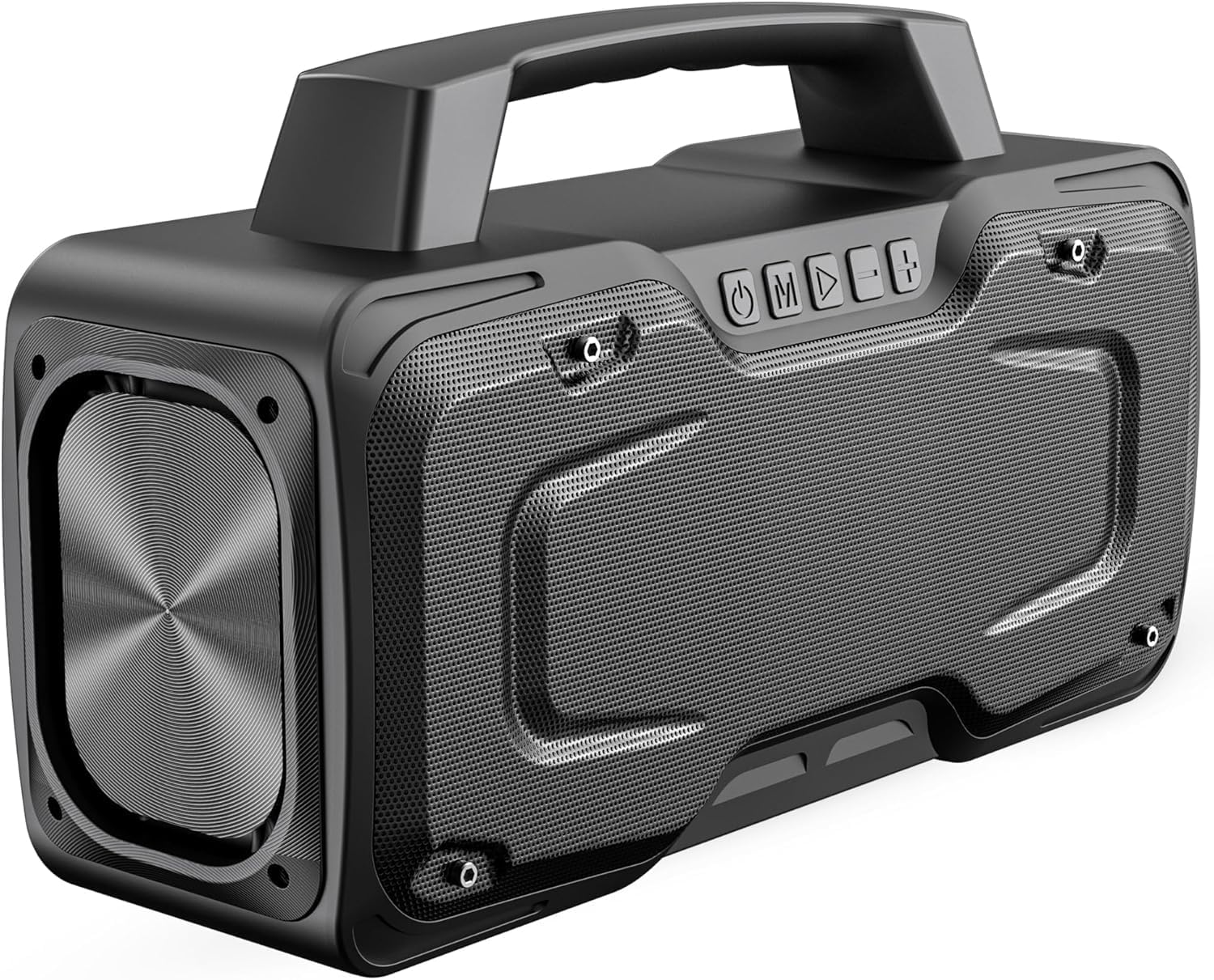 BUGANI Bluetooth Speaker, 80W Powerful Portable Wireless Speaker IPX7 Waterproof, Outdoor Loud Speakers with Handle 24H Playtime, Support Microphone AUX USB Suitable for Party, Pool, Karaoke