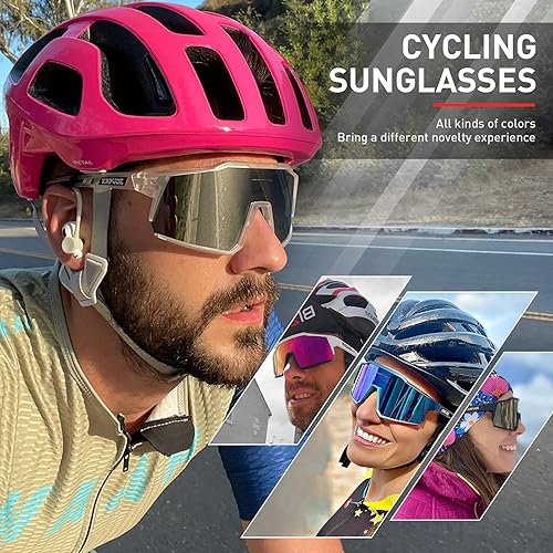 Miniatura 2 de KAPVOE Gafas de ciclismo polarizadas con 1 lente o 4 lentes intercambiables Tr90 Marco para hombres mujeres gafas de sol deportivas bicicleta
