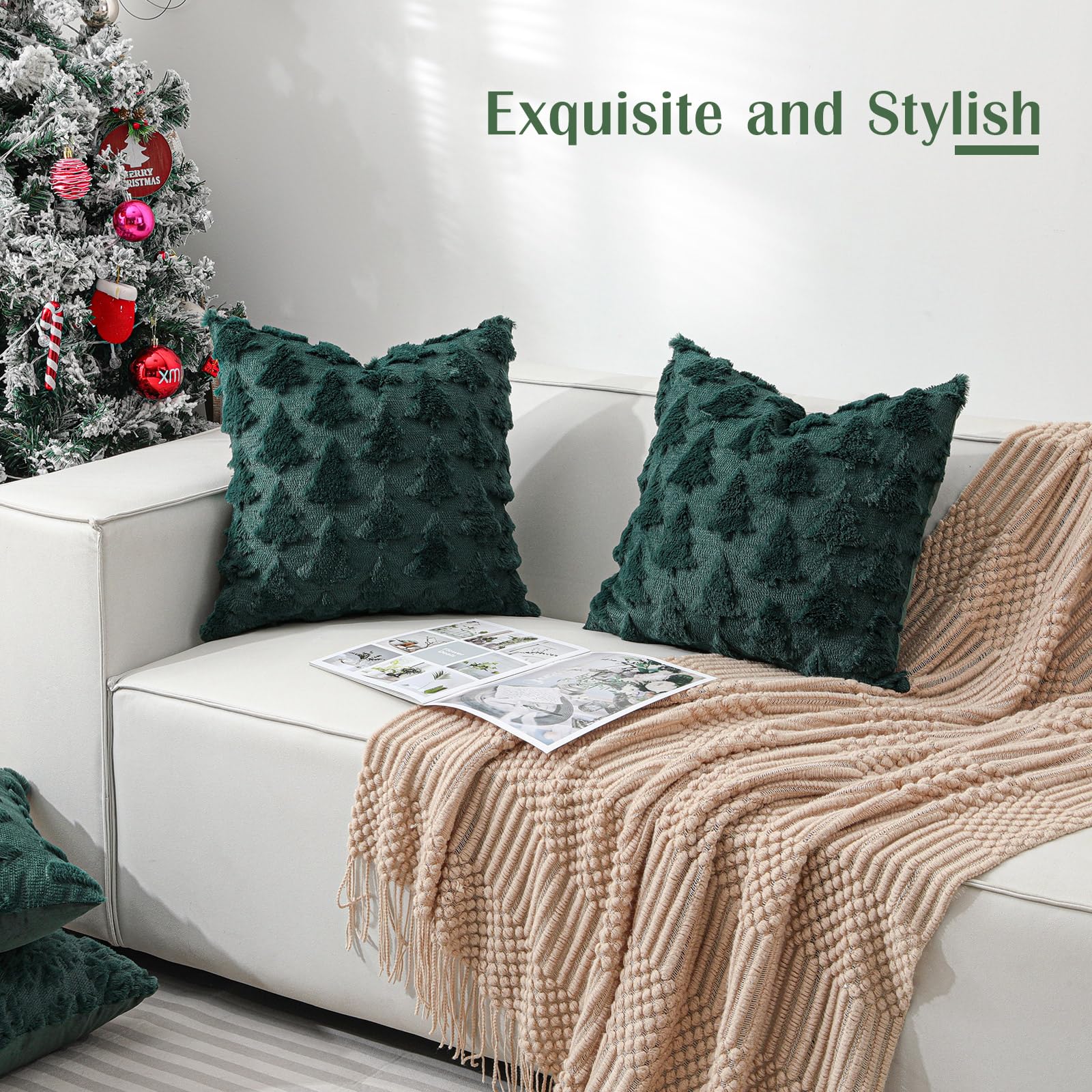 Lewondr Christmas Throw Pillow Cover 18x18 - Image 2