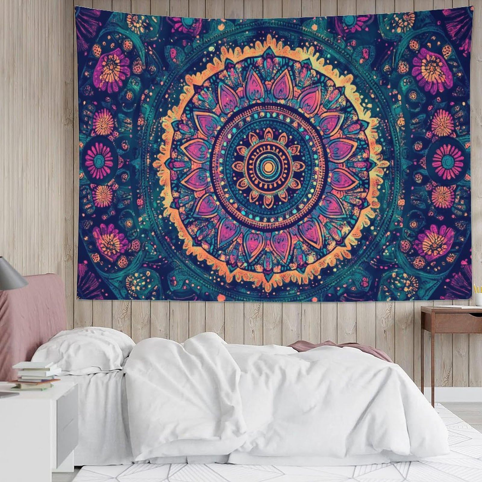 TIICZAAKL Tapisserie Murale Mandala Le tournesol Tenture Murales Impression 3D Papier Peint Tissu Mur Art Décor Ornament Pour Chambre À Coucher, Salon, Bureau, Dortoir 130cmx150cm