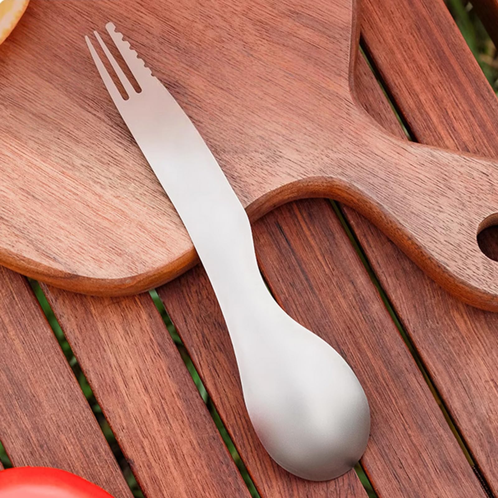 KEITH Titanio 3 in 1 - Posate da campeggio per esterni, cucchiaio spork, forchetta, con custodia, ultraleggere, posate da viaggio