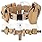 abcGoodefg Modular Equipment System Security Utility Tactical Duty Belt with Components Pouches Bags Holster Gear for Law Enforcement Guard Security Hunting (10 PCS, Khaki)
