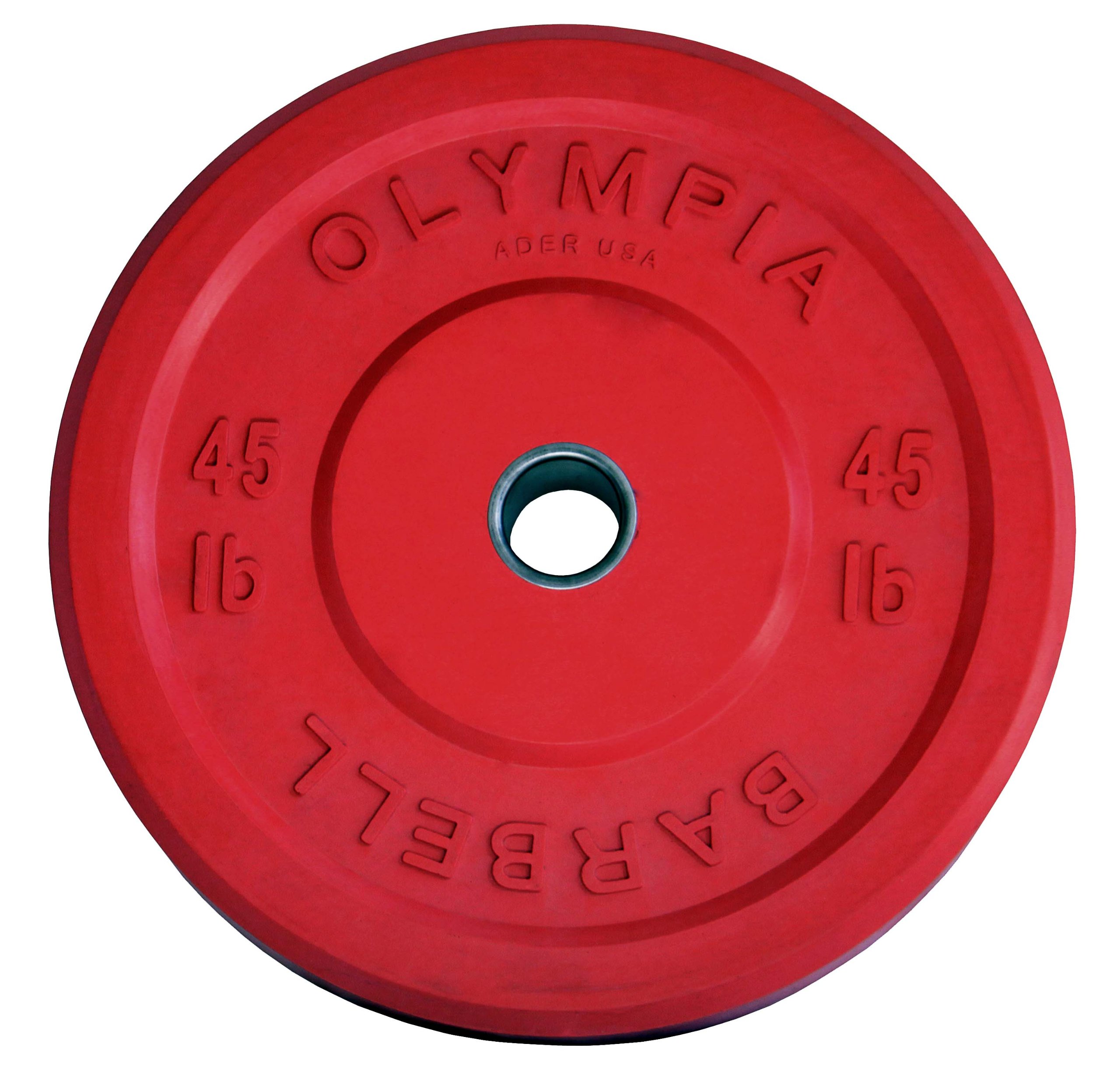 Ader Sporting Goods 45 LB Solid Rubber Weight Plates Red Pair