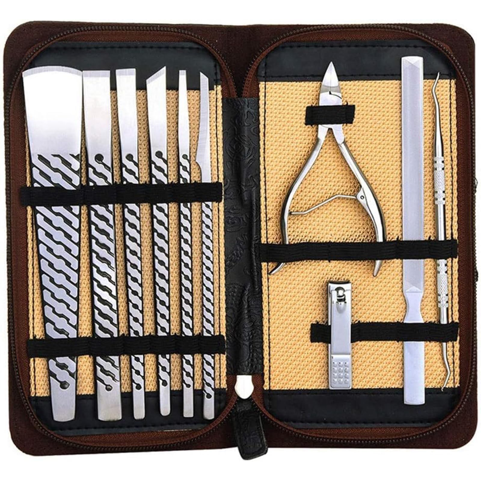 Reise tragbare Pediküre-Set Erwachsene Nagelcipper und Lady Beauty Tool Set 10-teilige Pflegewerkzeug mit Muster Maniküre Set