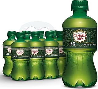Canada Dry Ginger Ale Soda, 12 Fl Oz Bottles, 8-Pack - Classic Refreshing Ginger Taste, Caffeine Free