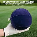 FINGER TEN Golf Ball Training Aid Impact Inflatable Ball with Air Pump & Adjustable Lanyard 1 Set, Posture Correction Swing Trainer for Men Women Beginner Golf Practice (Blue) gallery image