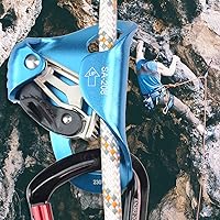 Vista 6 de Ascensor de pecho de escalada mejorado, equipo de rapelado fuerte con certificación CE de 220.5 lbs con dientes inoxidables afilados para escalada
