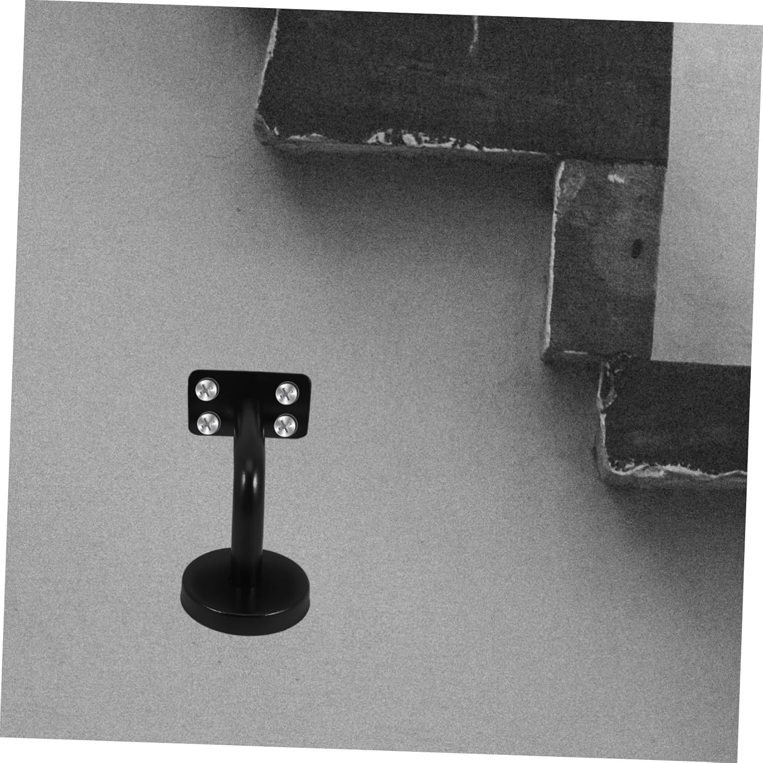 5Pcs Solid Stainless Steel Handrail Bracket Support for Stair Railings Wall Mounted Heavy Duty Black Finish Indoor/Outdoor Use