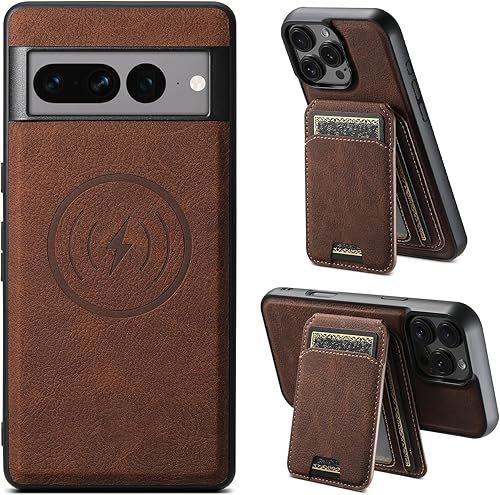 Miniatura 16 de PASNEW para iPhone 17 Estuche, Compatible con Carga Inalámbrica Magsafe Soporte para Tarjetas Cartera de Cuero Protección Magnética A Prueba de