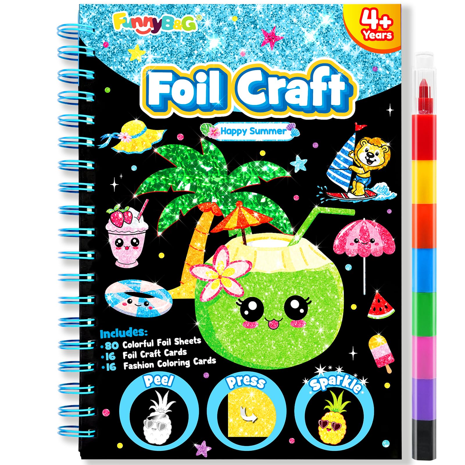 FUNNYB&G Manualidades infantiles con foil, Creativo Kit Manualidades niños, Juguete Niña Regalos Para de 3 4 5 6 7 8 9 12 Años Niño cumpleaños (Princesa) — view 22