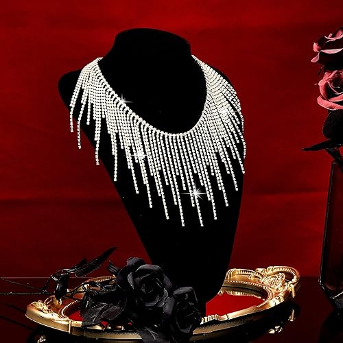 Miniatura 6 de Borla de Diamantes de Imitación con Flecos de Diamantes de Imitación Cinta de Perlas con Cadena de Borla de Diamantes de Imitación para Accesorios