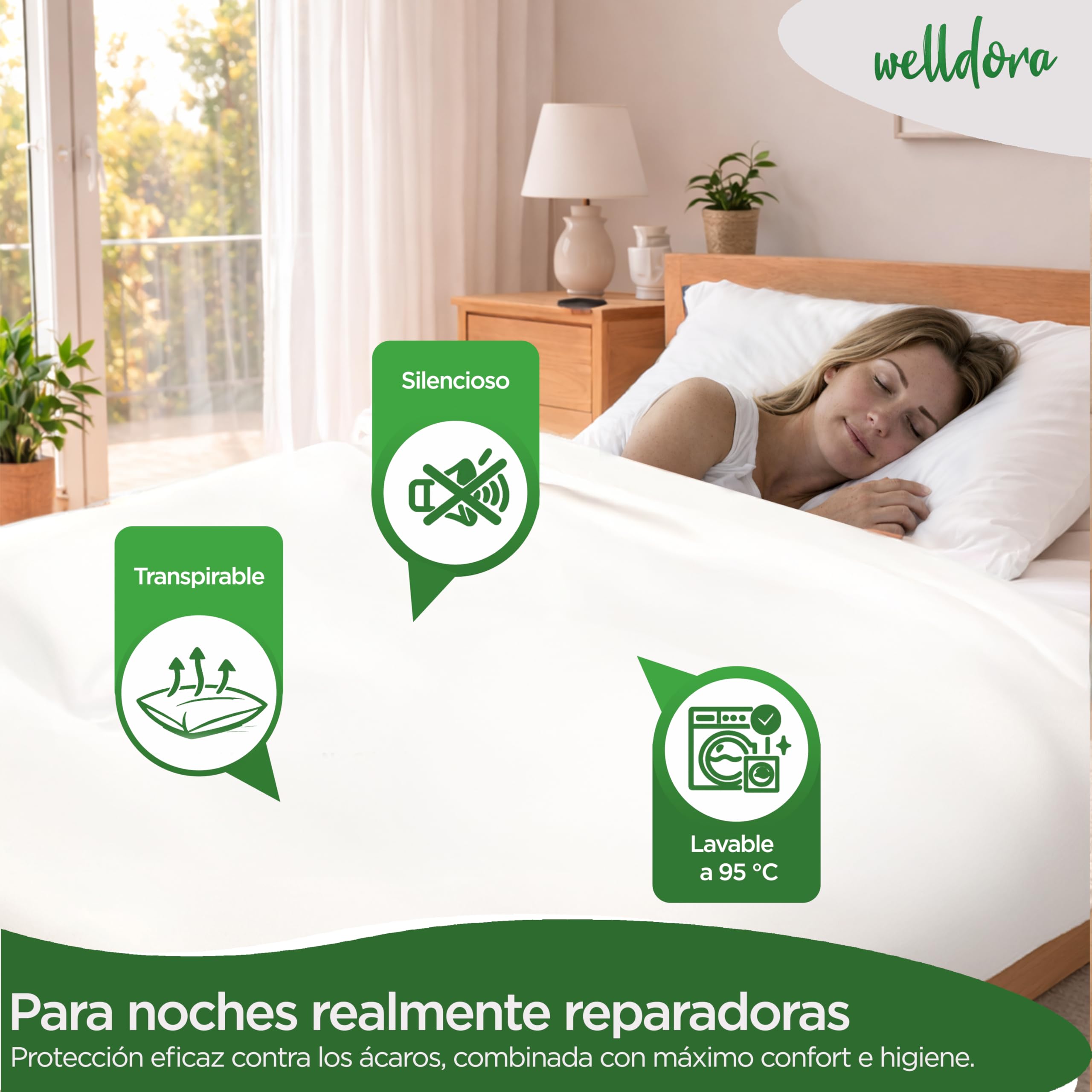 Welldora ǀ Funda Protectora Antiácaros para Nórdico 220x240 ǀ Funda Nórdica para Alérgicos Testada ǀ Protector de Edredón de Primera Calidad contra Ácaros y Chinches ǀ Ropa de Cama para Alérgicos