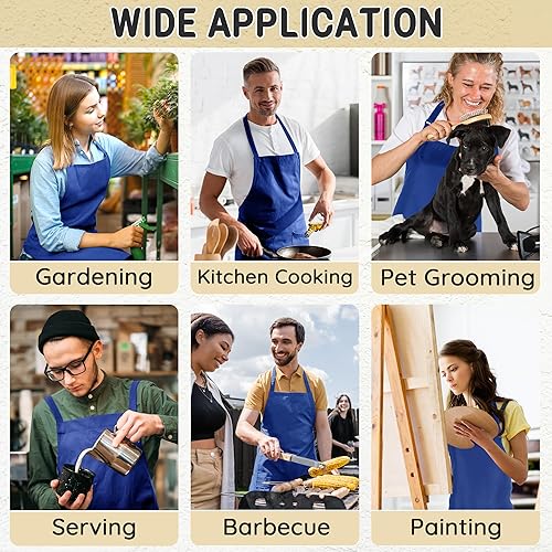 Miniatura 6 de Chef Apron for Men and Women Wash Free Bib Apron with 2 Pockets Water & Oil Proof Adjustable Aprons