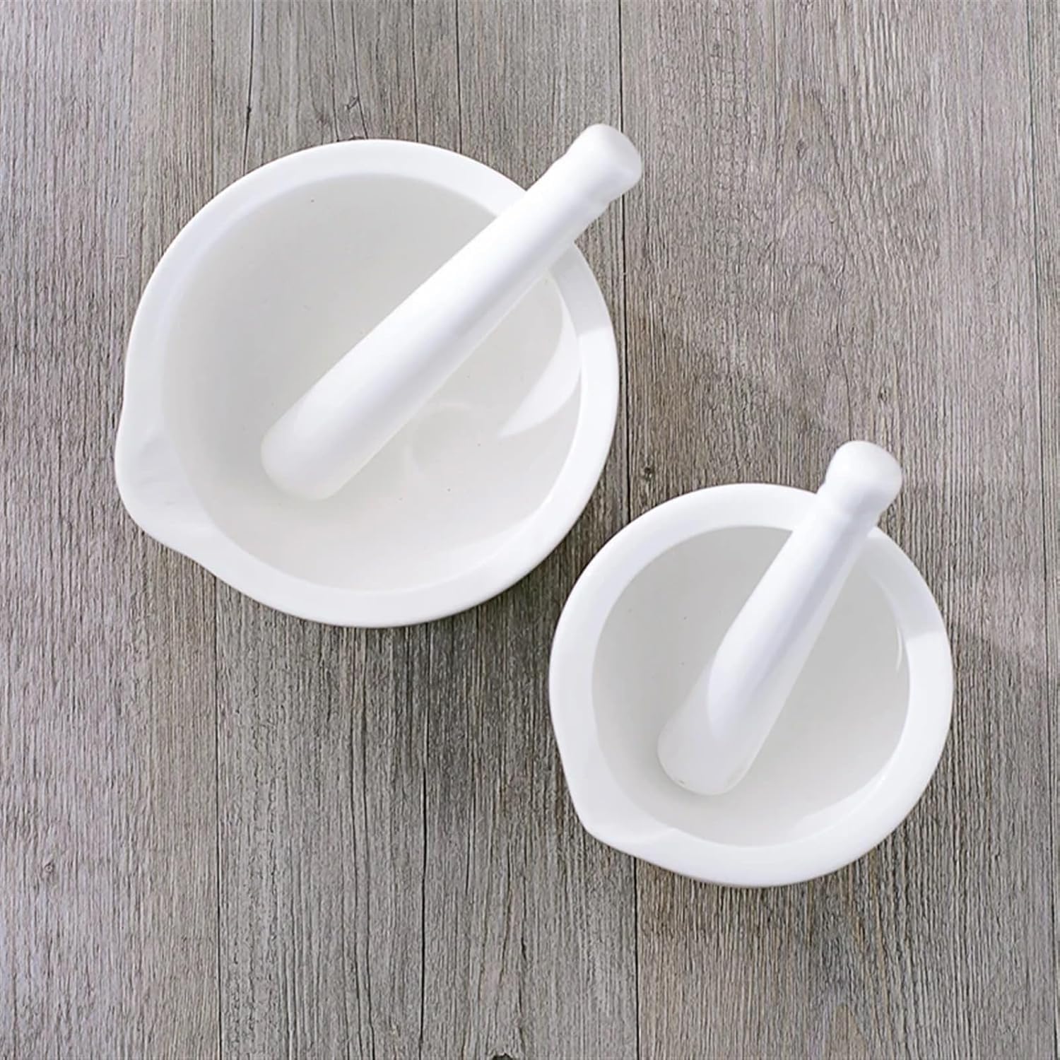 Juego de mortero de porcelana con varilla de molienda, cuenco de mezcla antiarañazos para especias y café