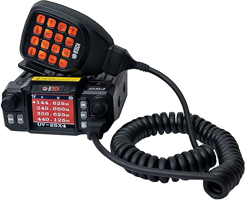 BTECH UV-25X4 (segunda generación) Mini base móvil de 25 vatios de triple banda, radio móvil: VHF, 1.255M, UHF Amateur (jamón)