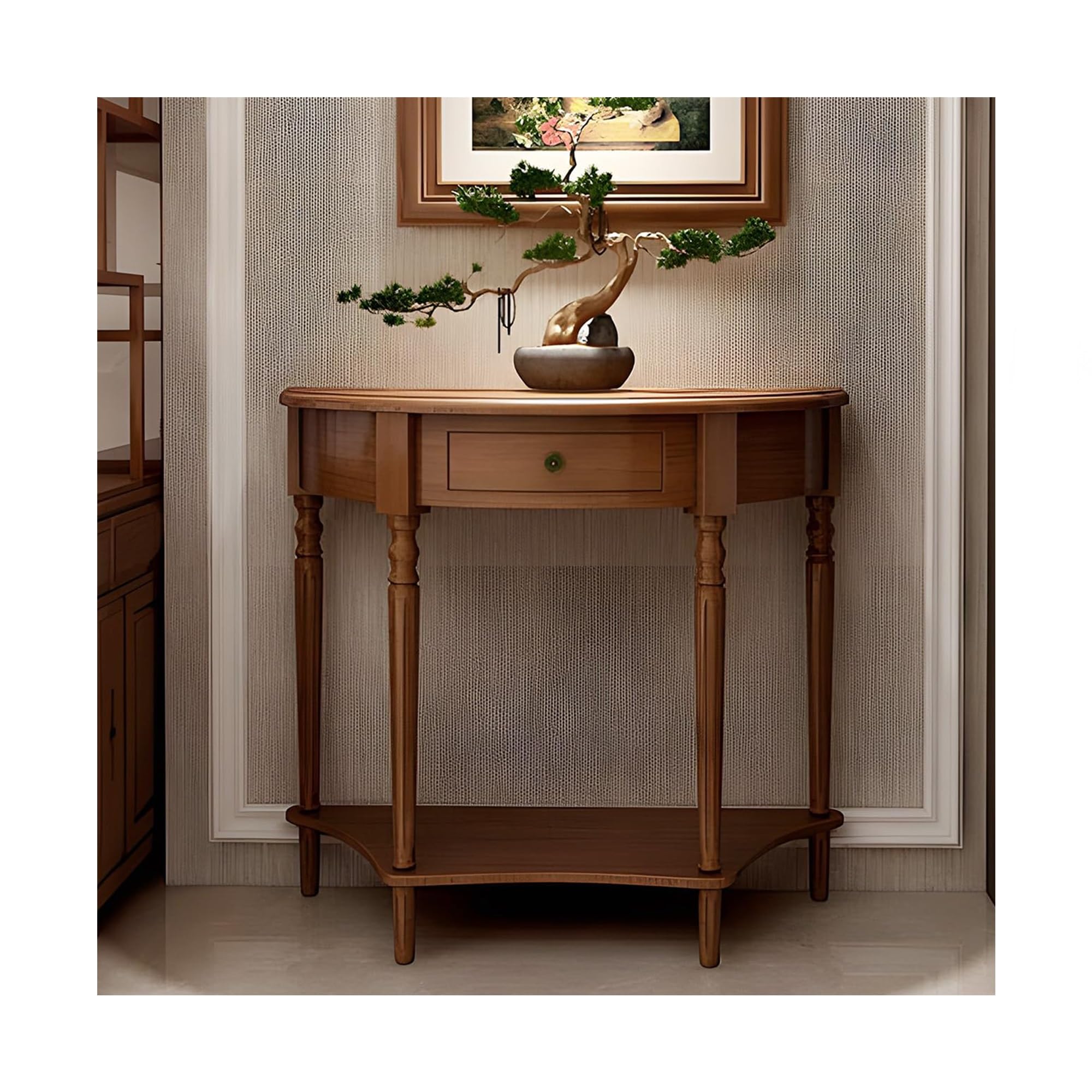 Mesa consola de madera para decorar una sala de estar moderna 1