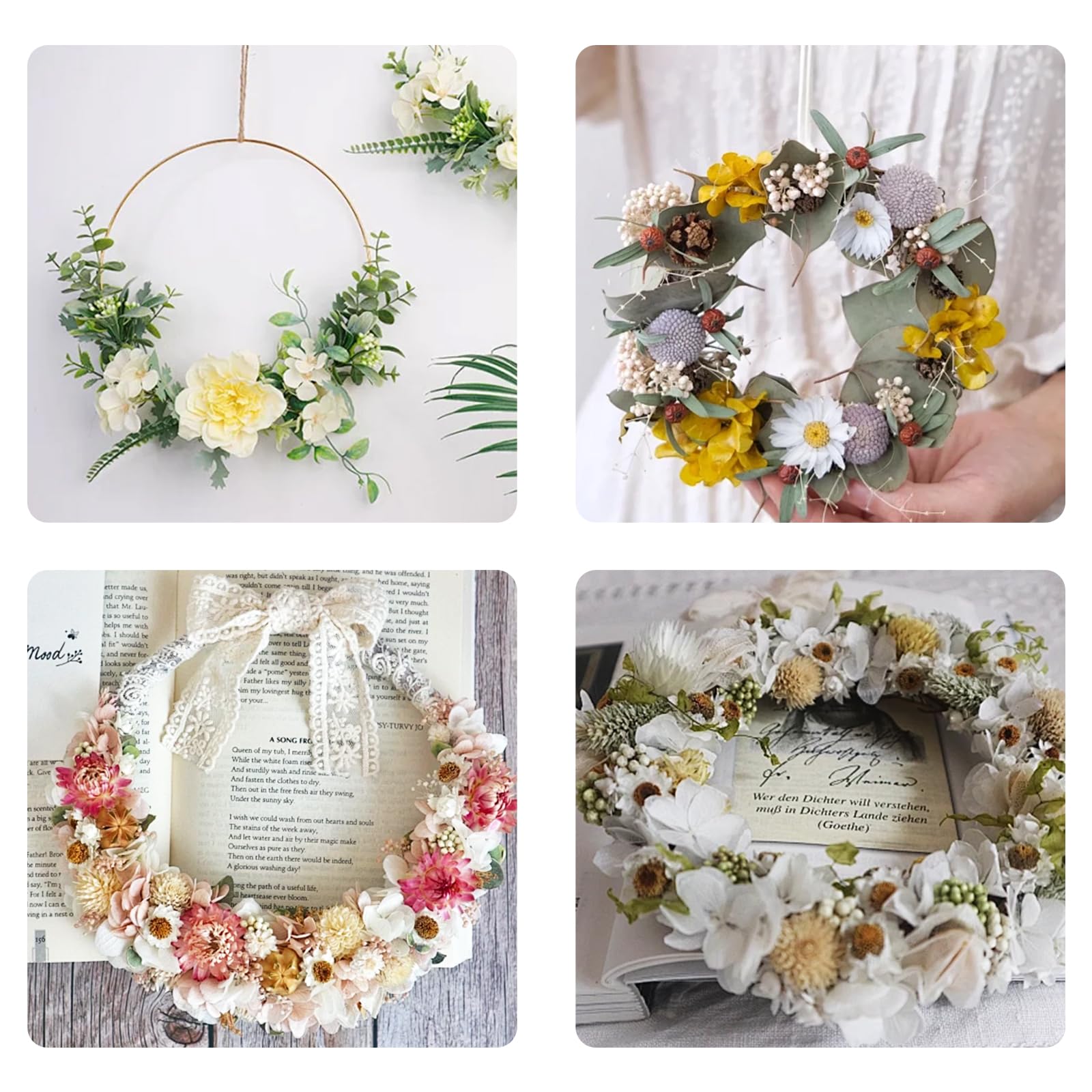 9er Set Metallringe Zum Basteln - Schwarz 10/15/20cm | Deko Ringe Für Makramee & Floristik