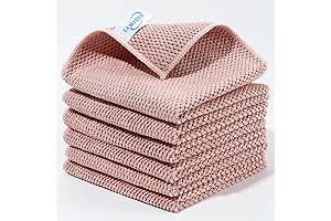 Pack Of 6 Pink Kitchen Towels With Corn Kernel Surface