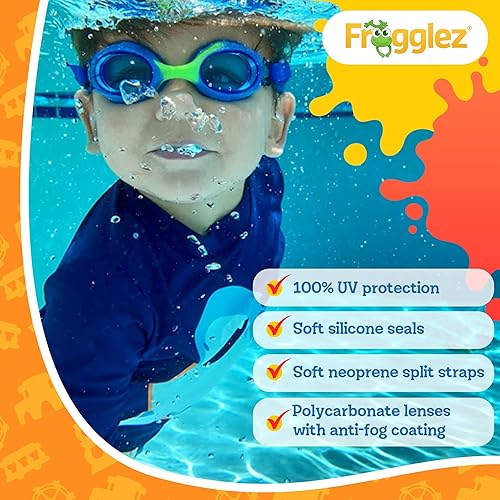 Miniatura 7 de Frogglez - Gafas de natación antivaho para niños menores de 10 años (de 3 a 10 años) recomendadas por nadadores olímpicos, correa de primera calidad
