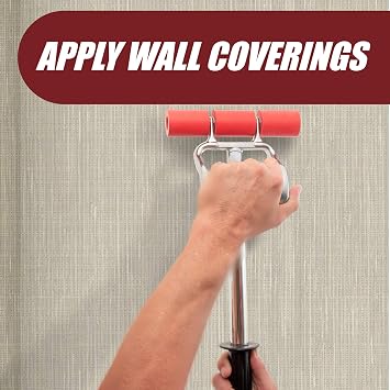 Extendable Heavy Duty Floor and Wall Roller for Laminate, LVP, Veneer, Linoleum, Carpet, Tile and Wall Coverings 7-1/2 Wide with a 17 inch Handle That Extends to 27 inches,FBA-2214