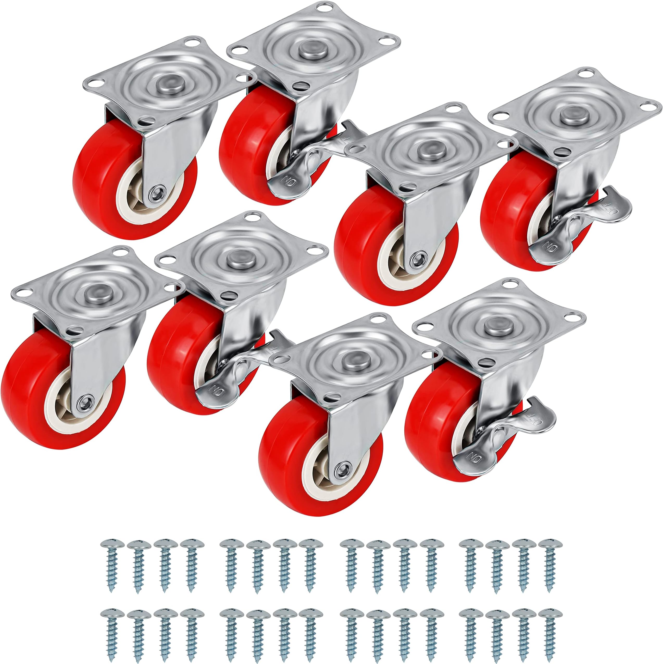 Set di 4 ruote girevoli for banco da lavoro, ruote in schiuma di poliuretano senza rumore, senza segni sul pavimento, ruote girevoli silenziose for armadietto, pouf, panca, rotolamento silenzioso ( Co