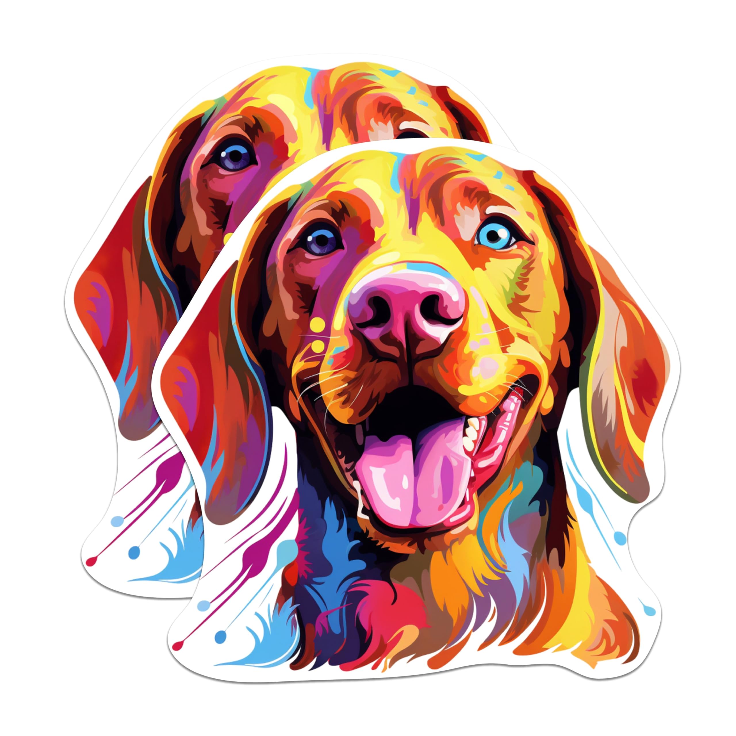 (2 Pack) Vizsla Dog Breed Stickers- 5 Inches On Longest Side - Choose from Over 100 Dog Breeds - for Cars, Trucks, Skateboards, Laptops - Made in USA - BMCS1970