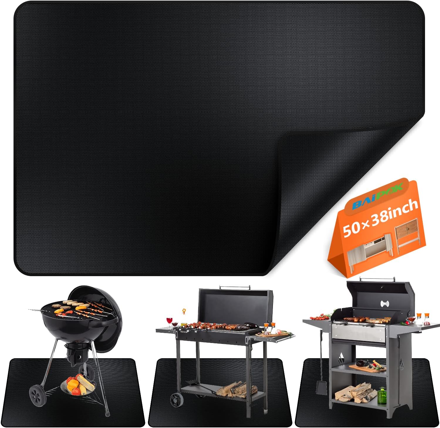 50 x 38 inches Grill Mat for Outdoor Grill, DoubleSided