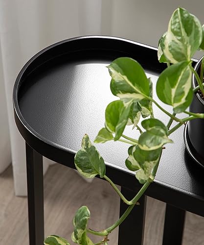 Miniatura 5 de Kate and Laurel Zabel - Mesa auxiliar moderna decorativa de metal estrecha para exhibición y almacenamiento, 17 x 9 x 24 pulgadas, color negro