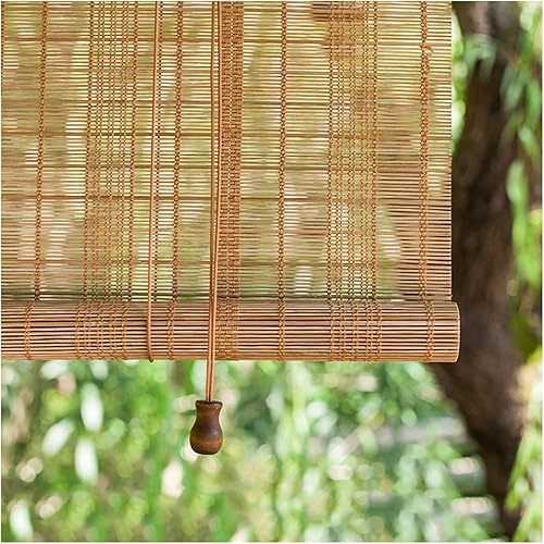 Natural Persiana Enrollable Bambú, Cortina Estor Enrollable Bambú, Cortina Bambú, Cortinas Solares, Filtrado Luz, Transpirable, Protección UV, para