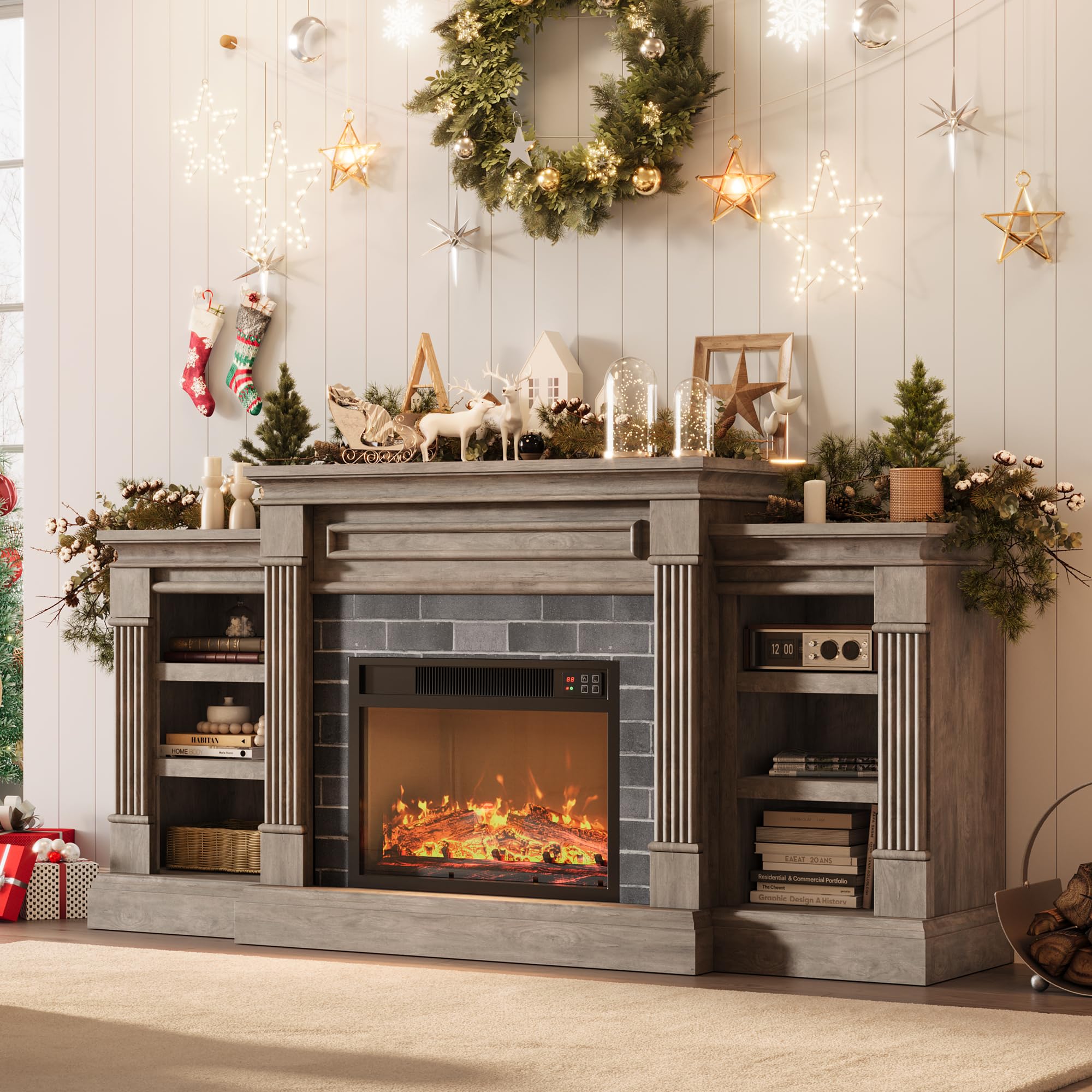 Amazon.com: GAOMON 71 Inch Fireplace TV Stand, Wooden
