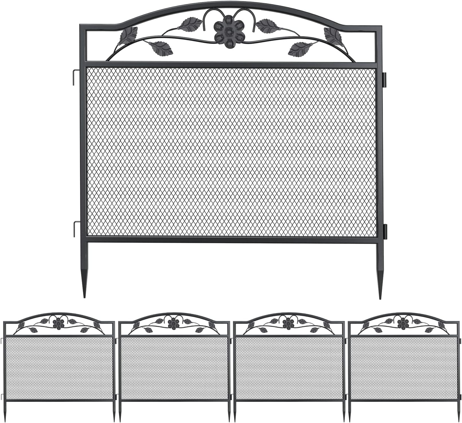 unho XXL Beetzaun aus Metall, Gartenzaun Beetumrandung 110cm hoch